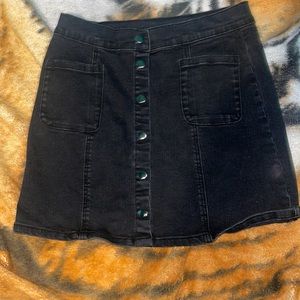 Black Heart Jean Skirt